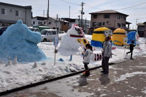 会場内に作られた雪像の画像