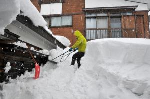 雪を片付ける画像